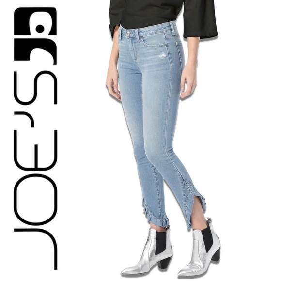 Joe’s Jeans The Icon Mid Rise Skinny Ruffle Ankle Percy - Picture 1 of 12